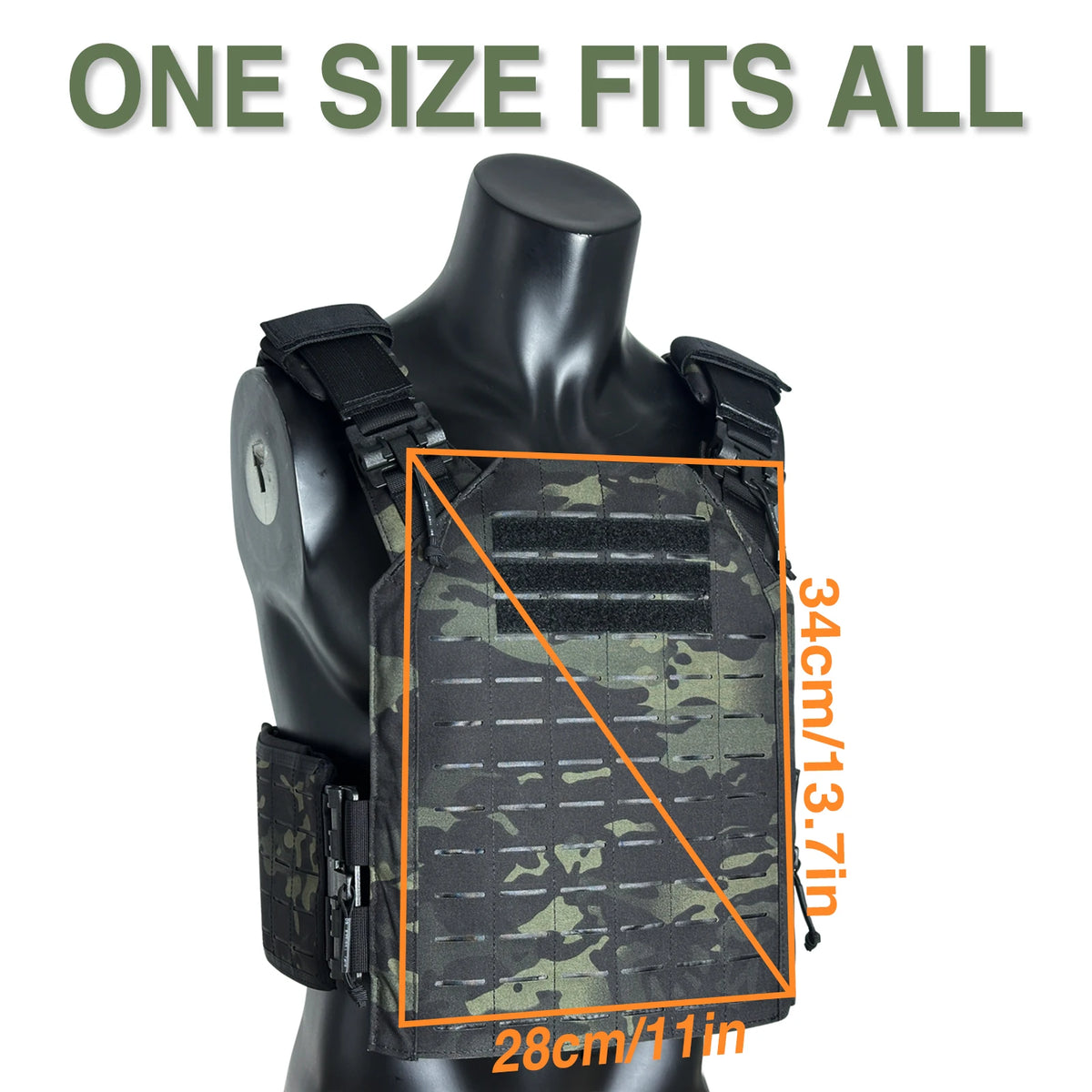 1000D Nylon Laser Cutting Modular Tactical Vest With Quick Release