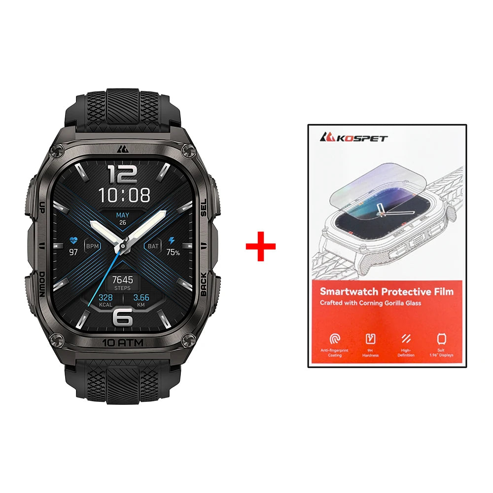 KOSPET Tank GPS Smartwatch With Offline Maps And Health Tracking