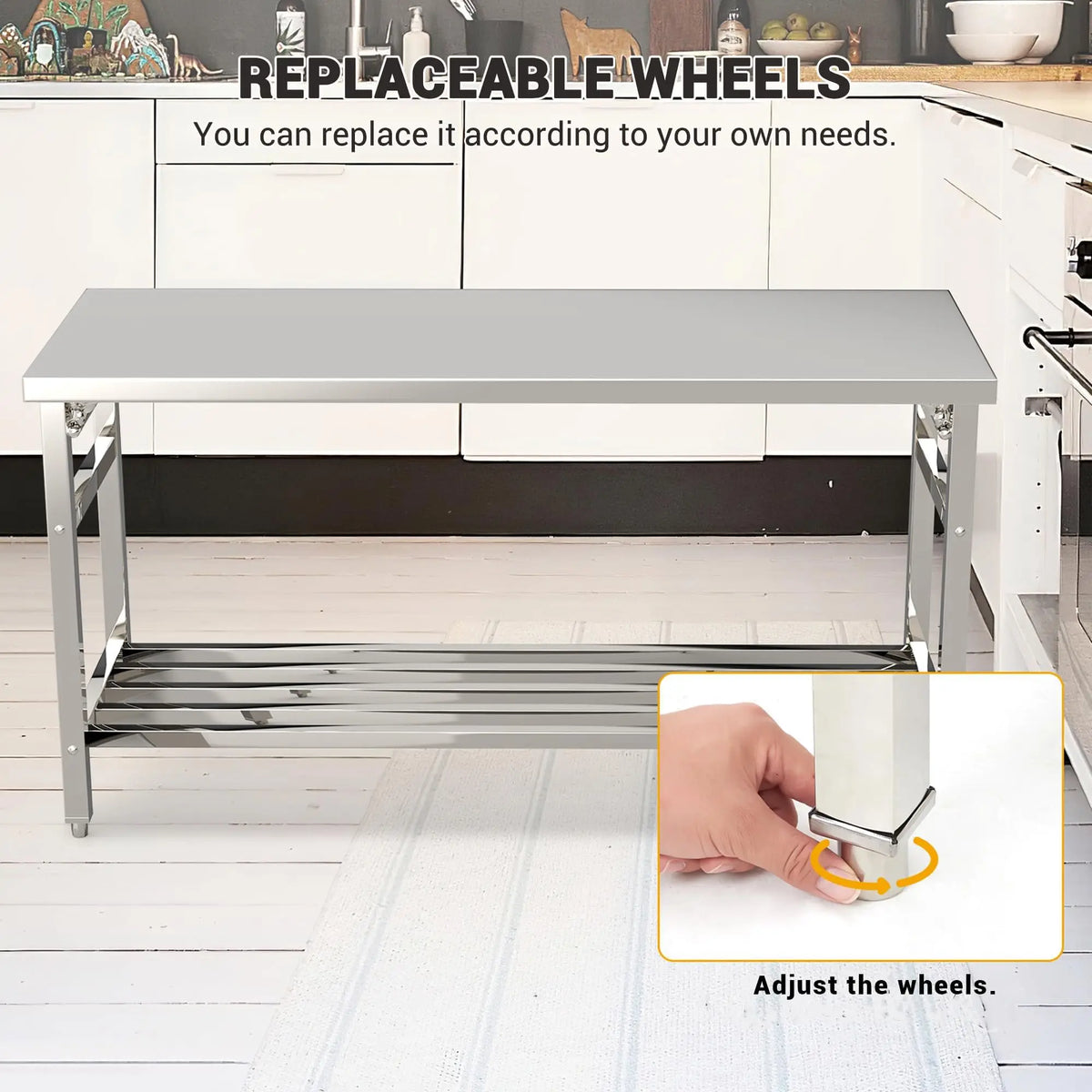 Commercial NSF Certified Stainless Steel Prep Table With Undershelf