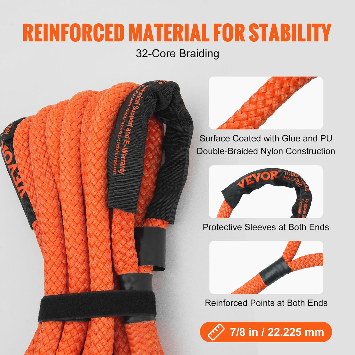 SucceBuy Off Road Nylon Recovery Tow Rope for Jeep Truck