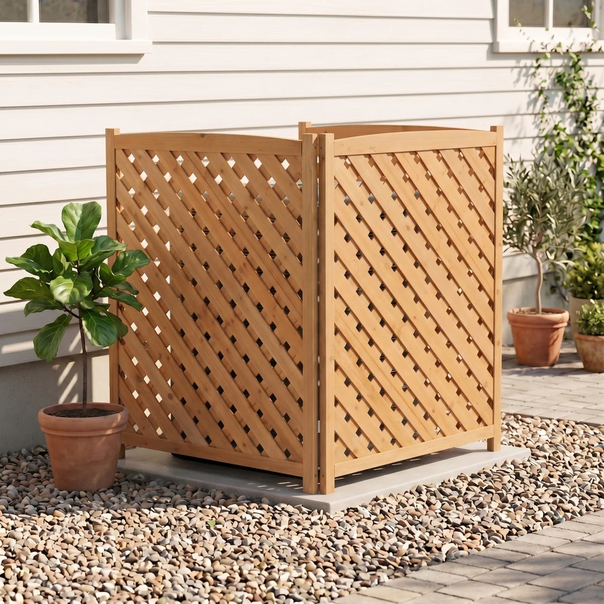 Raised Garden Bed with Trellis 2 Pack, Outdoor Wooden Planter Box & Plant Stand with Climbing Racks RR