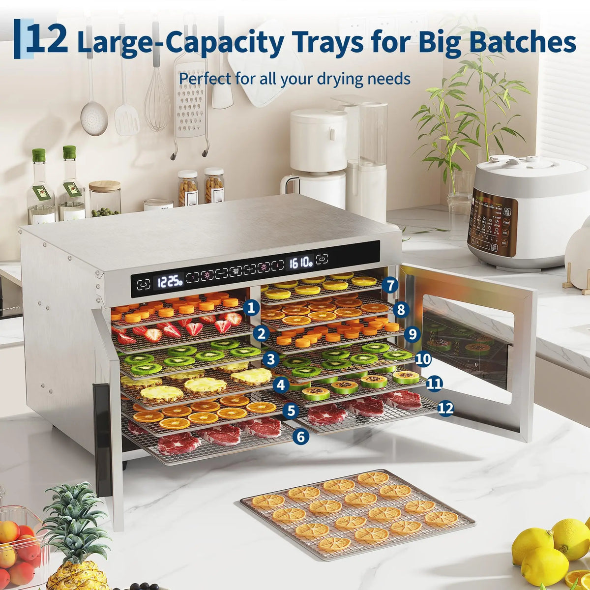 Adoolla Dual Zone Digital Stainless Steel Food Dehydrator