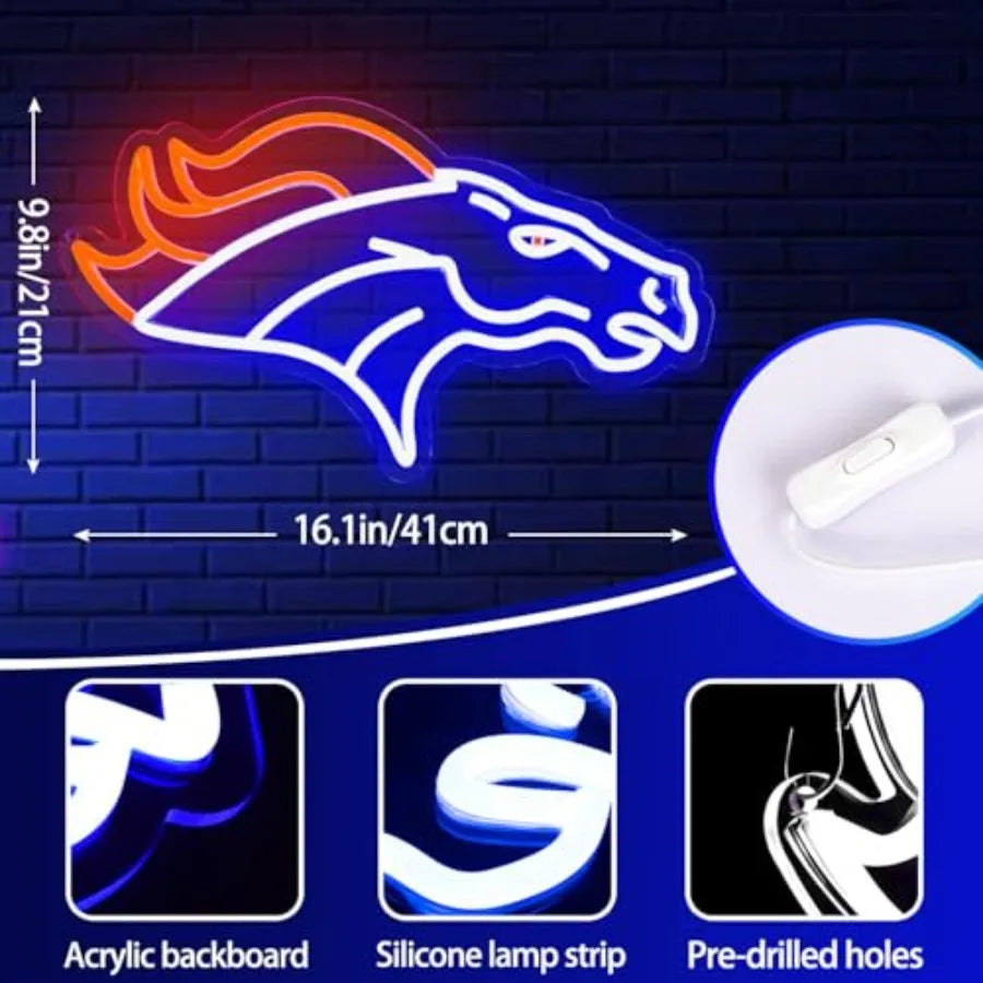 Football Neon Sign Dimmable Wall Light for Man Cave Decor