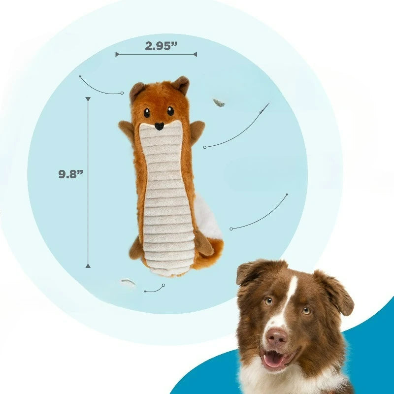 Stuffing-Free Fox Plush Squeaky Dog Toy, Medium