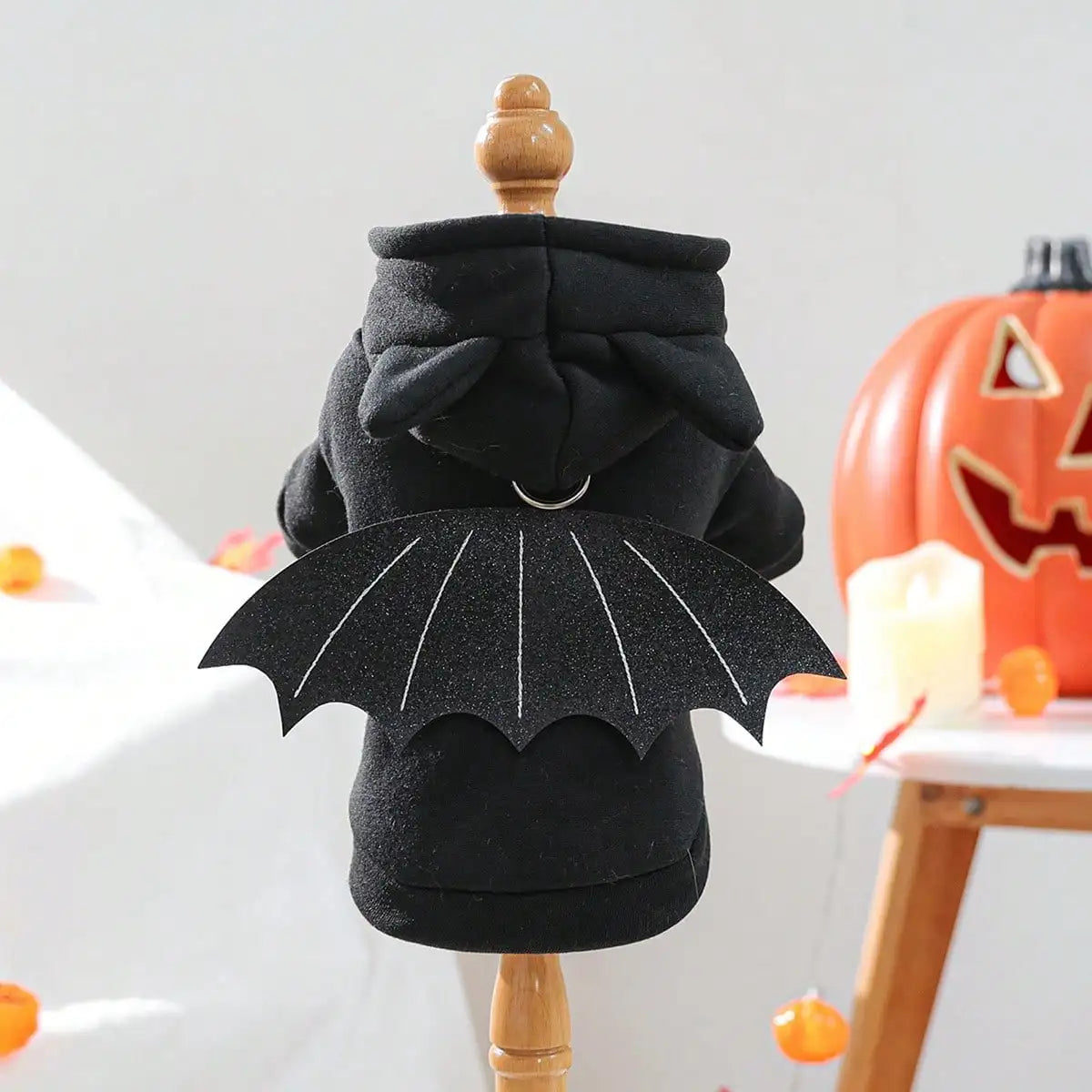 Funny 3D Bat Wings Dog Halloween Costume Holiday Hoodie