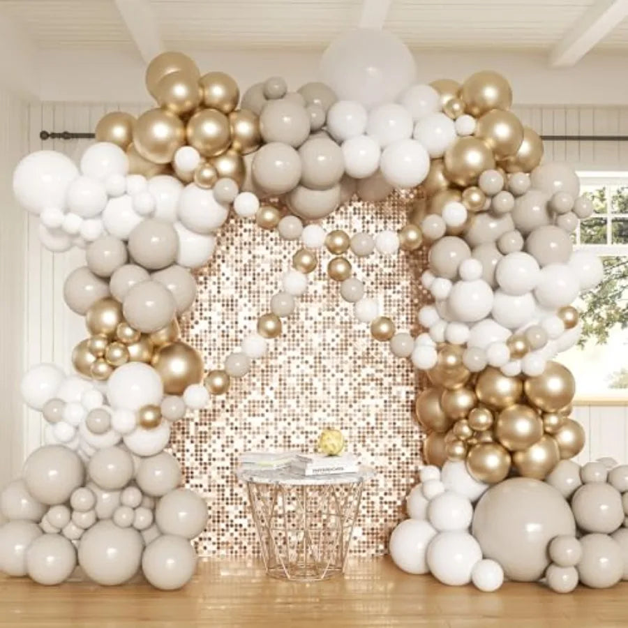 Premium Balloons Arch Kit With Confetti And Chrome Balloons
