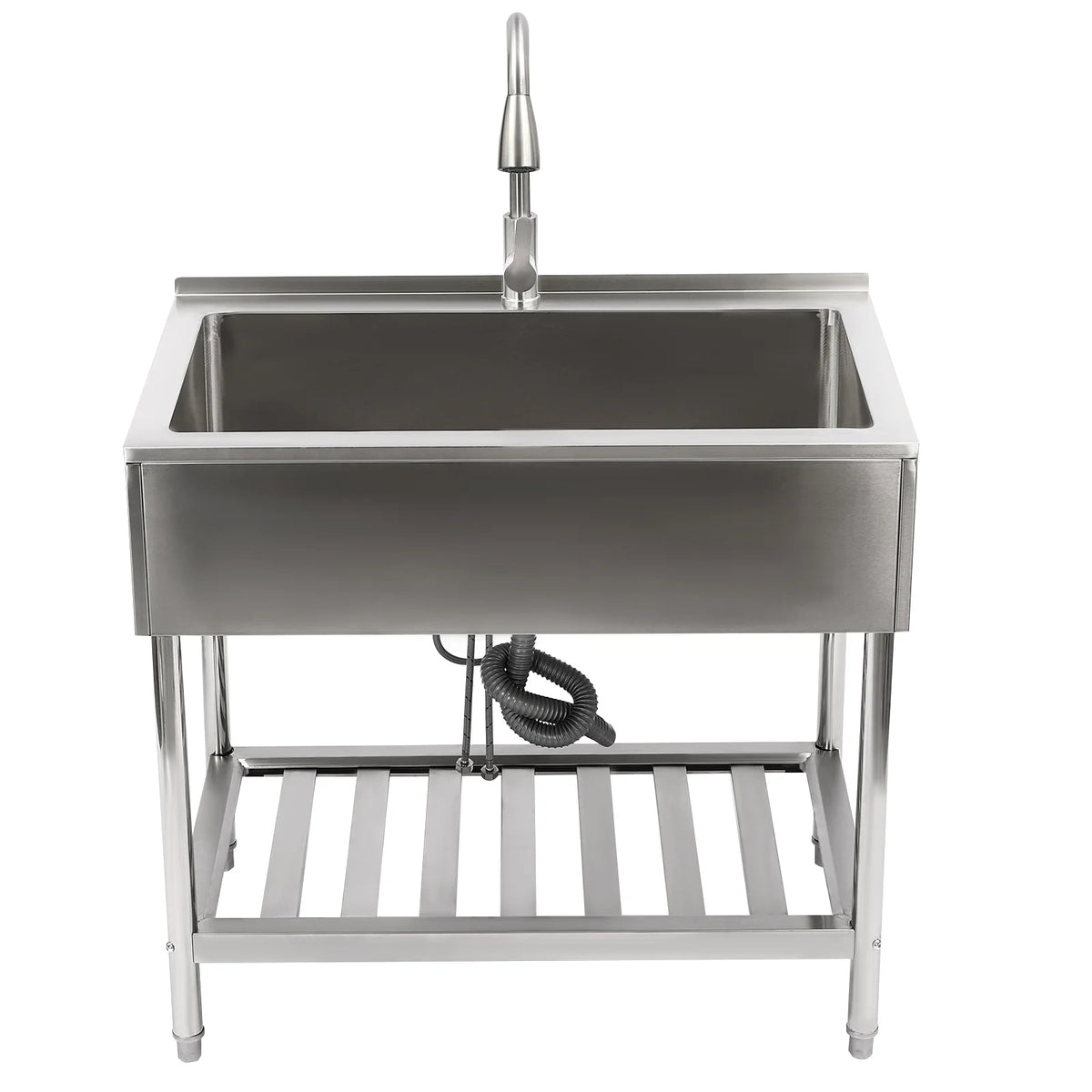 Stainless Steel Utility Sink With Faucet And Drainboard