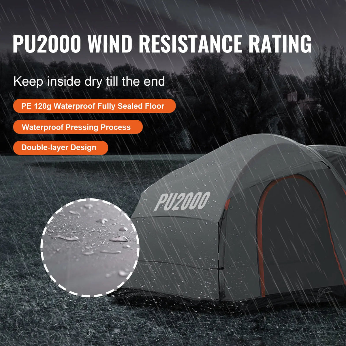 Succebuy Double Layer SUV Camping Tent With Rainproof Design