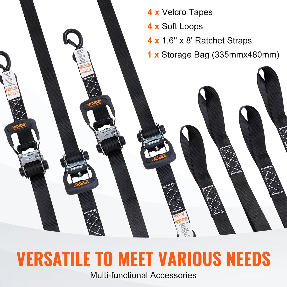 SucceBuy Trailer Ratchet Tie Down Straps For Secure Cargo