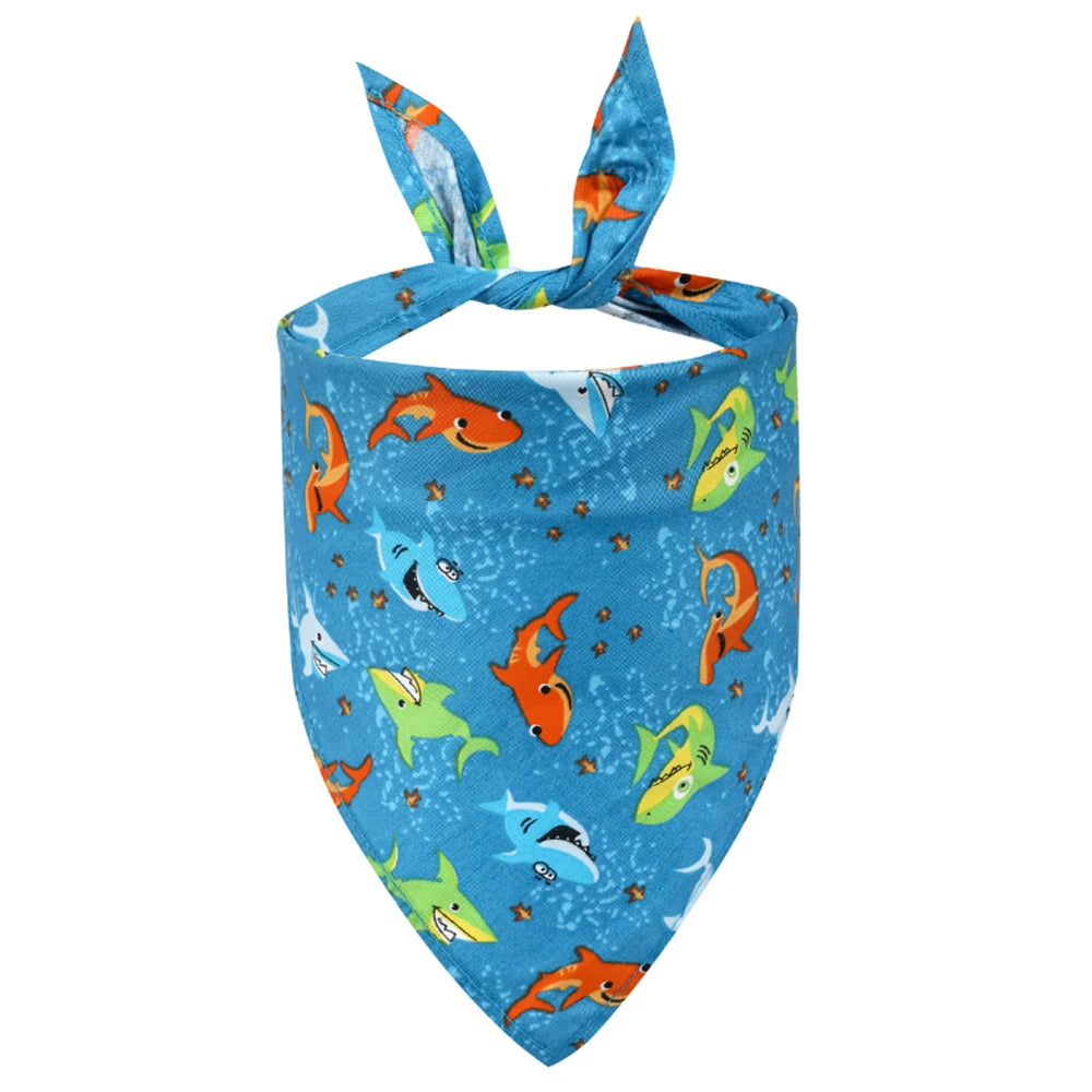 Washable Floral Fruit Dog Bandana Soft Adjustable Pet Kerchief