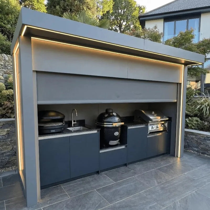Durable 304 Stainless Steel Outdoor BBQ Kitchen Shed Set