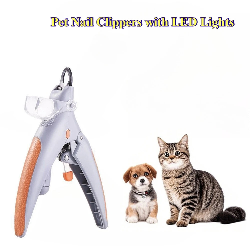 LED Pet Nail Clippers With Safety Guard Quiet Rechargeable Trimmer