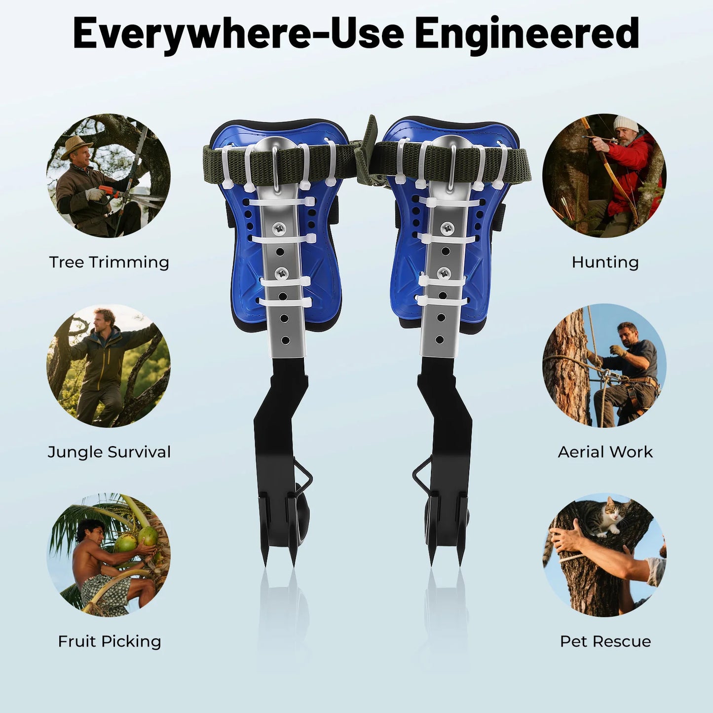 Adjustable Tree Climbing Spike Set With Durable Steel Construction