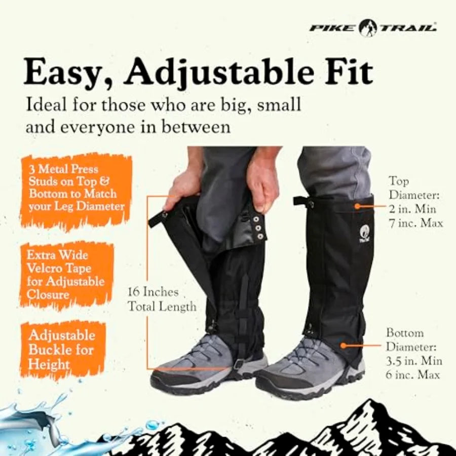 Adjustable Hiking Leg Gaiters for Hunting, Trekking, and Outdoor Protection
