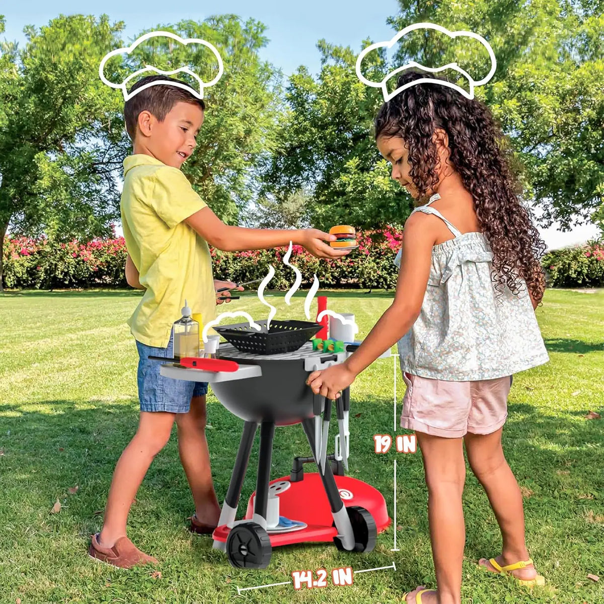 Joyfy Kids Interactive Barbecue Play Set With Kitchen Cooking Pieces