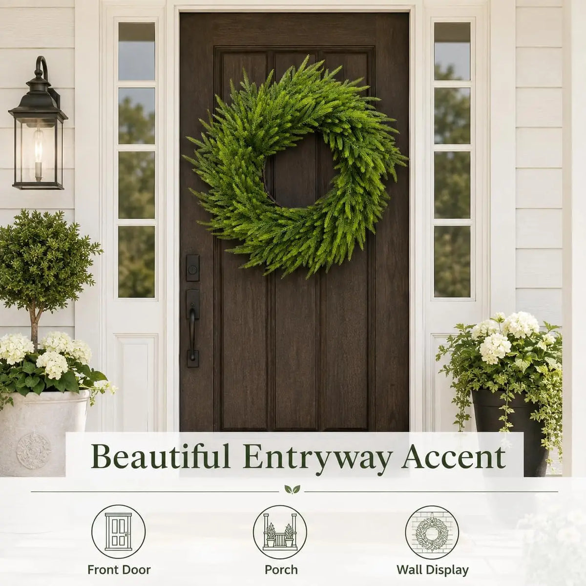 Artificial Cedar Christmas Wreath for Door and Home Decoration