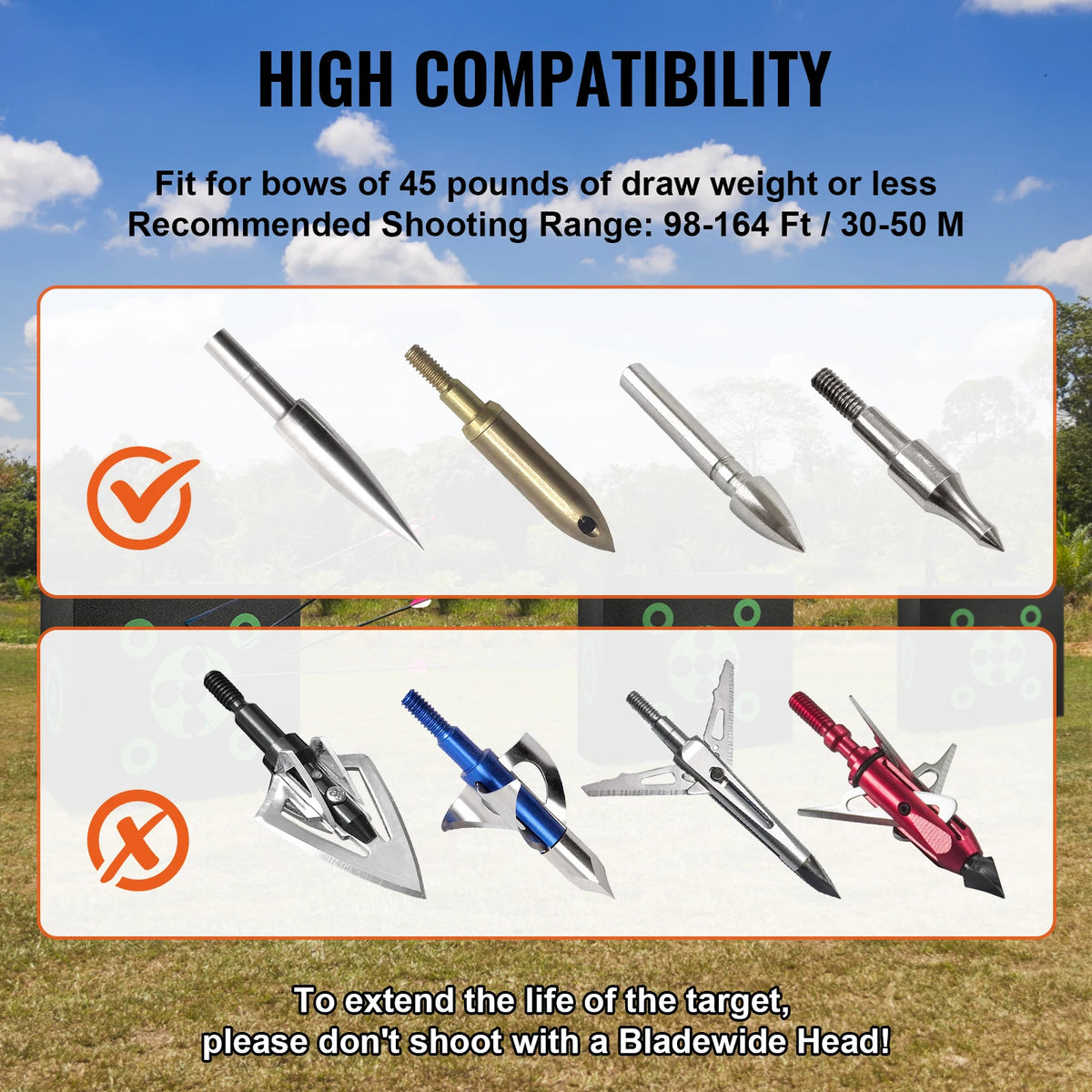 SucceBuy Portable Archery Target With Carry Handle For Outdoor Practice