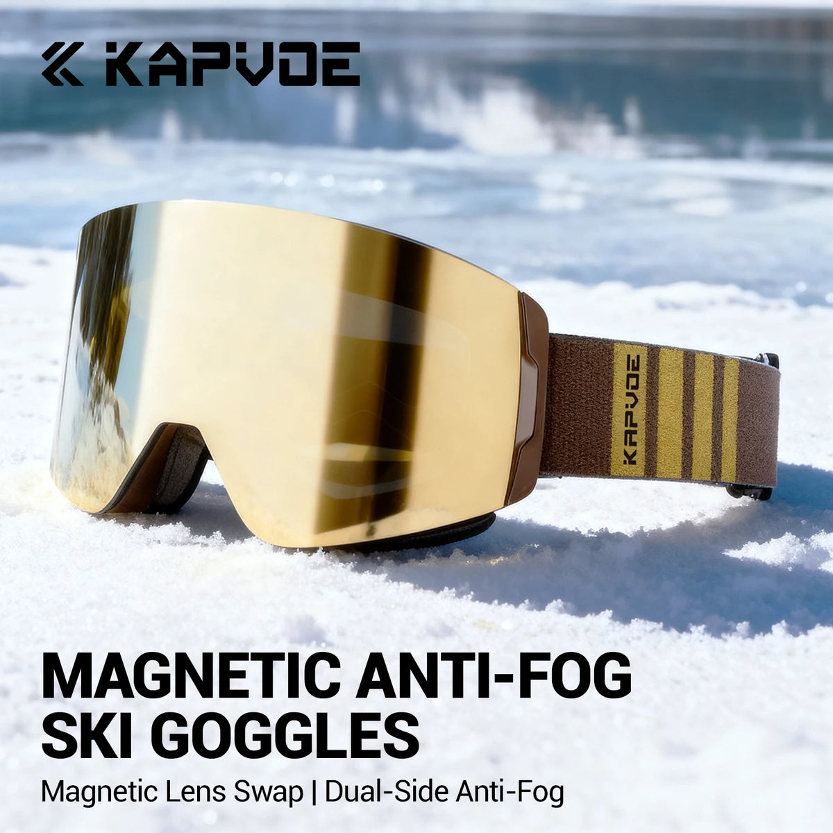 Kapvoe Photochromic Ski Goggles With Anti-Fog OTG UV Protection