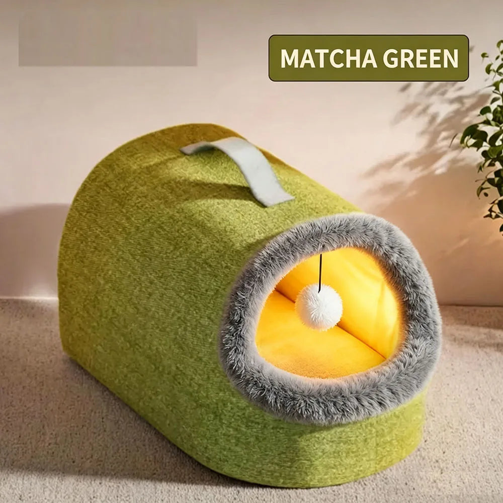 Heated Enclosed Cat Bed With Automatic Overheat Protection