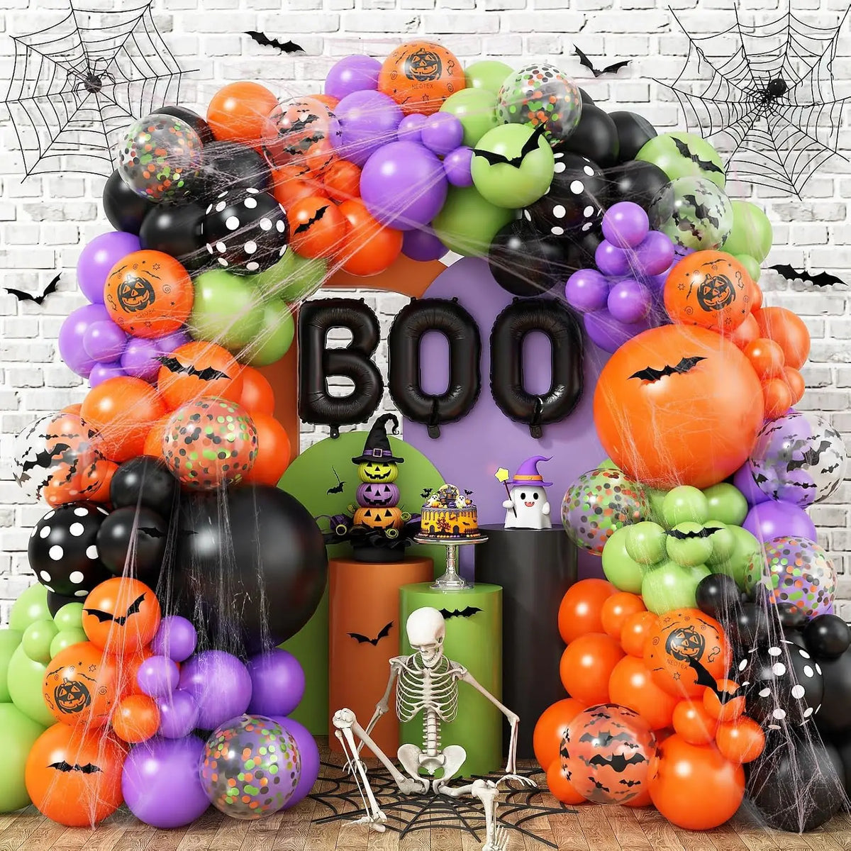 Halloween Balloon Garland Kit With BOO Foil Balloons Party Decorations