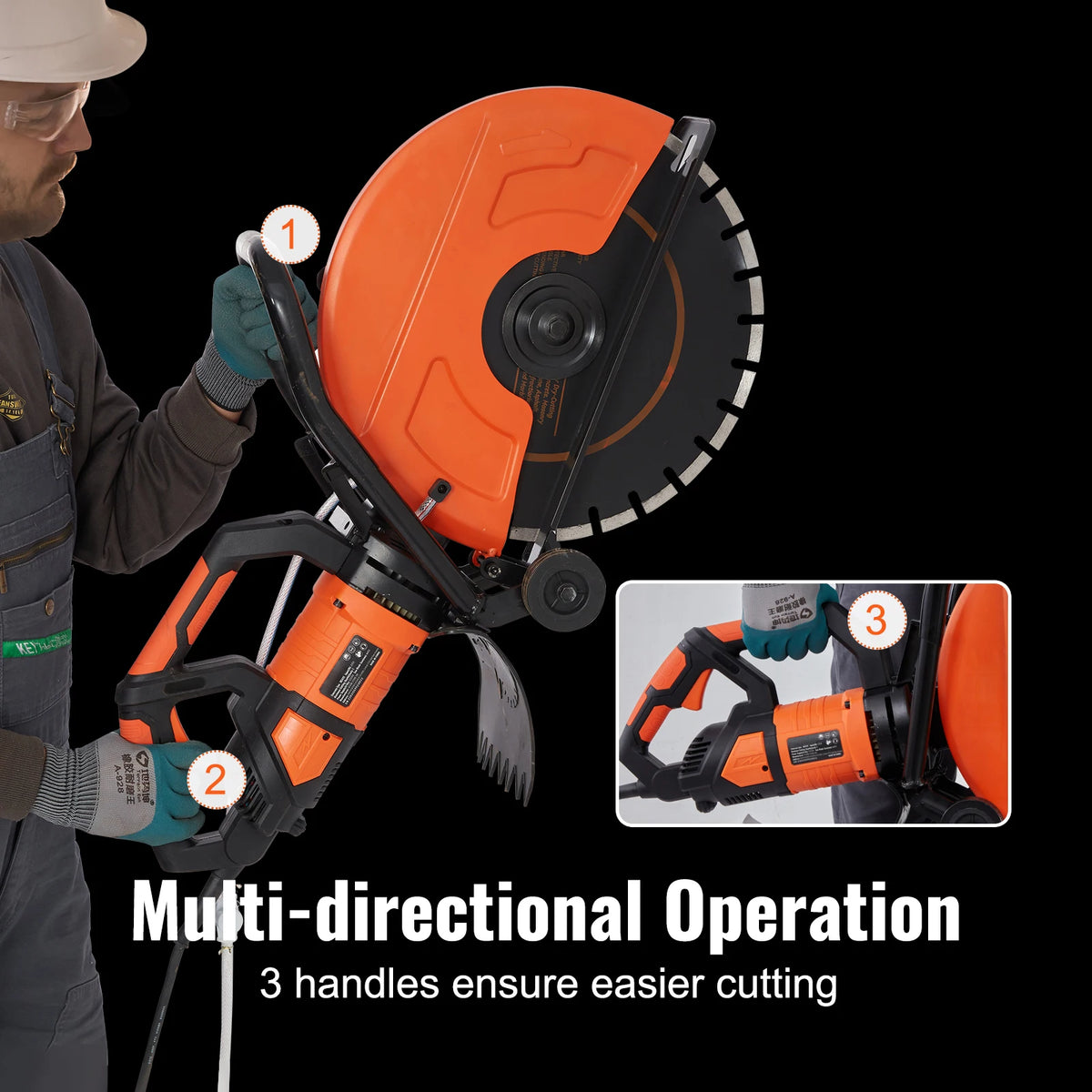 SucceBuy 3200 Watt Electric Concrete Saw With Adjustable Cutting Depth