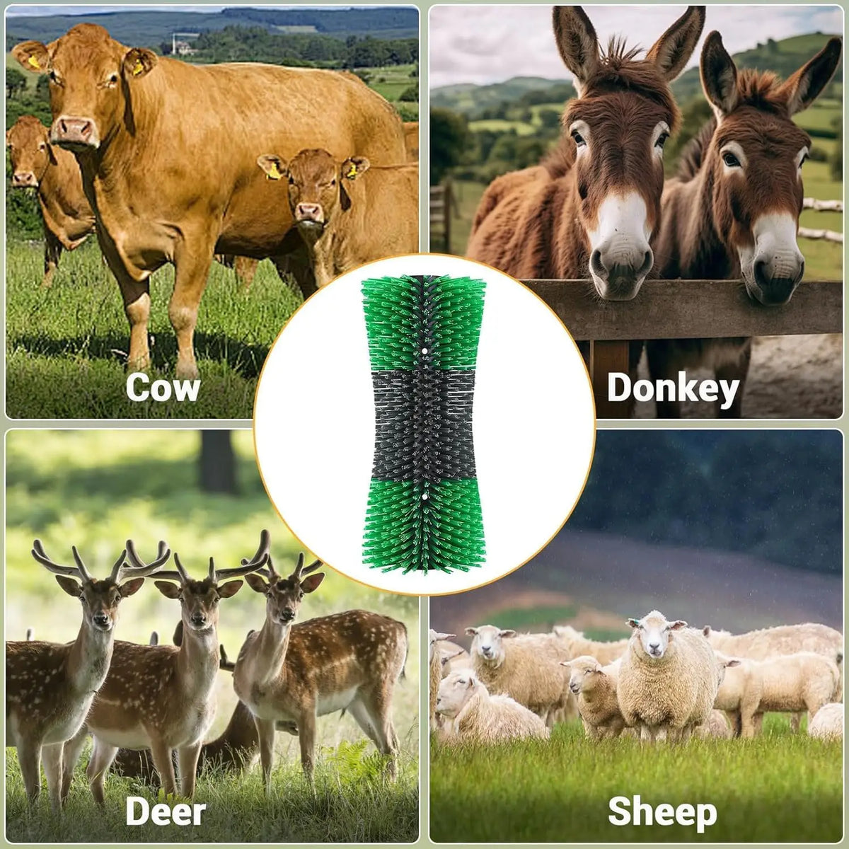 2PCS Livestock Grooming Brush Horse Brushes for Grooming, Cow Brush Itch Relief Equine Cattle Massage Brushes Goat Sheep Pig Relief Back Scratching