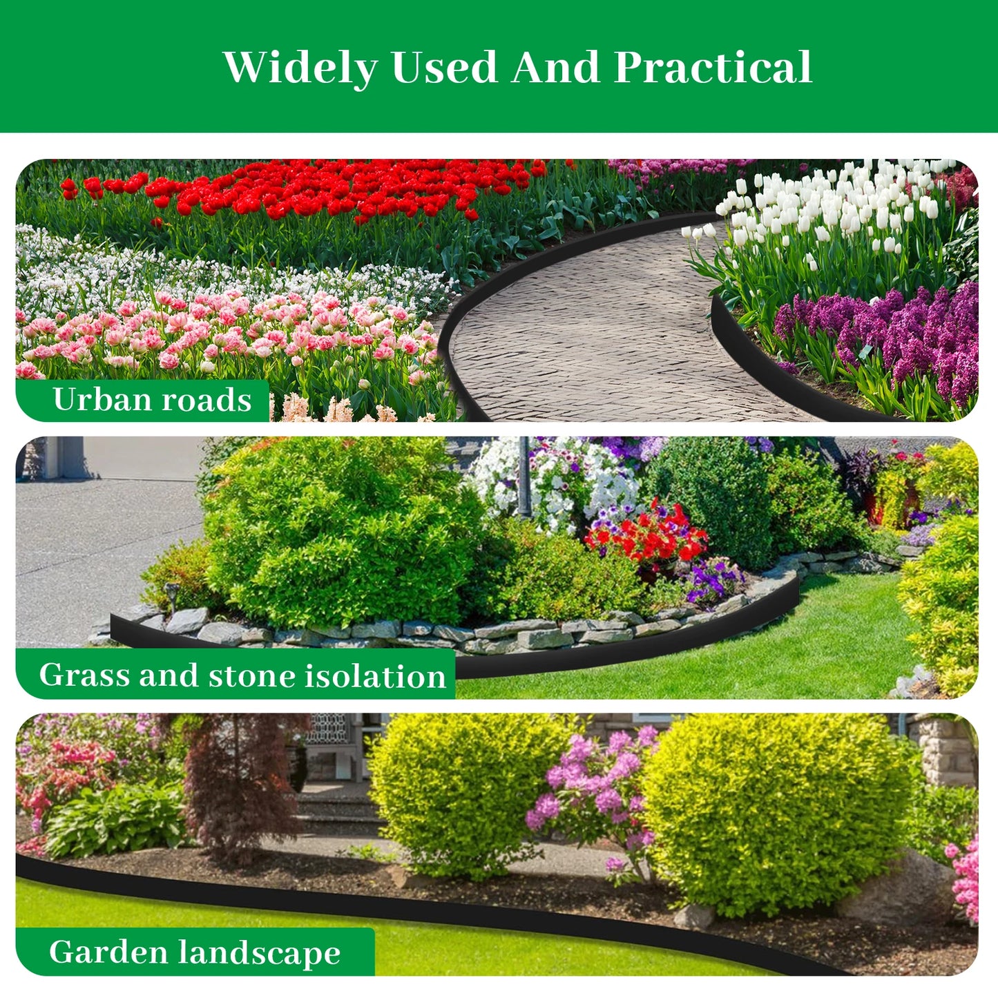 No Dig Garden Landscape Edging Roll With Durable Spikes