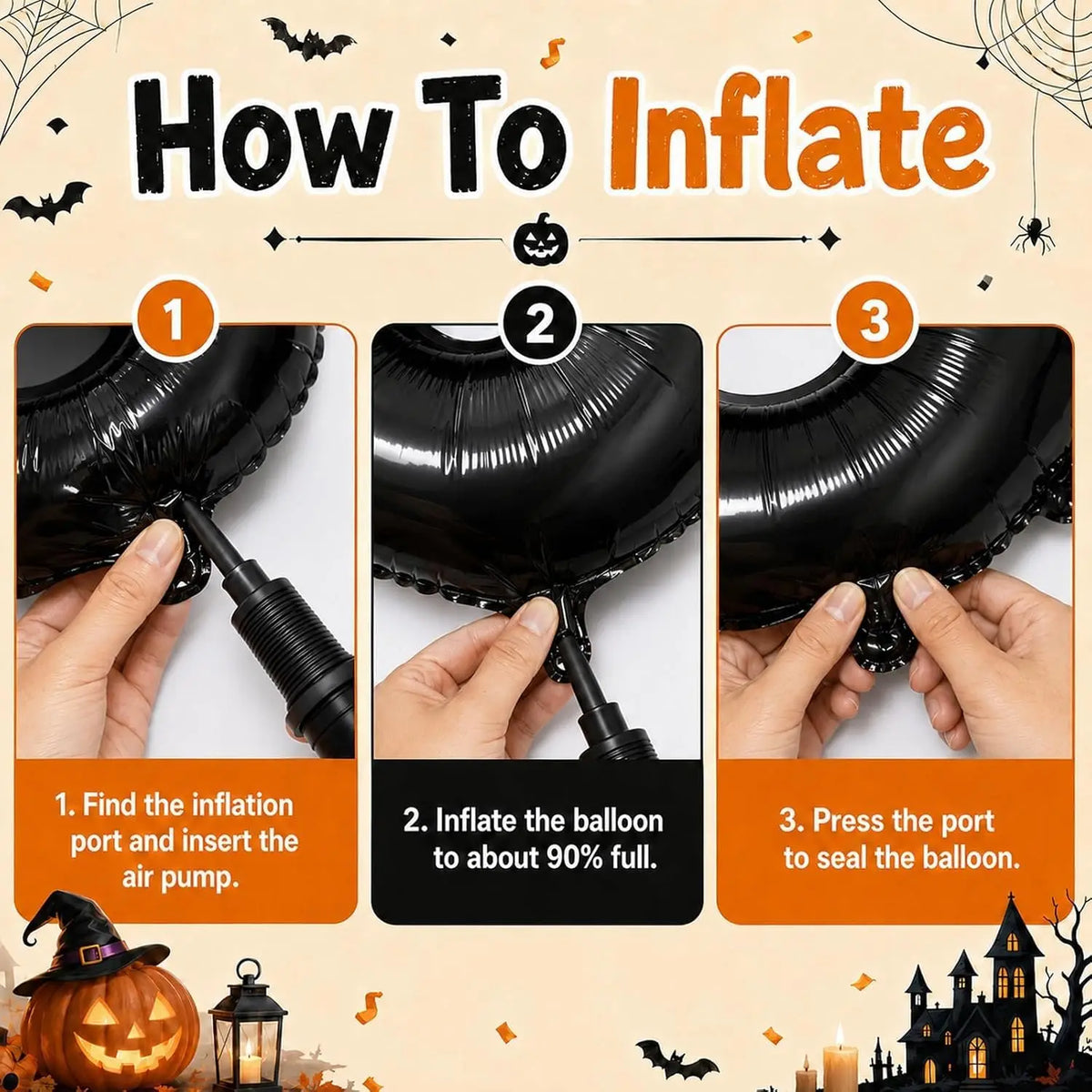 Halloween Balloon Garland Kit With BOO Foil Balloons Party Decorations