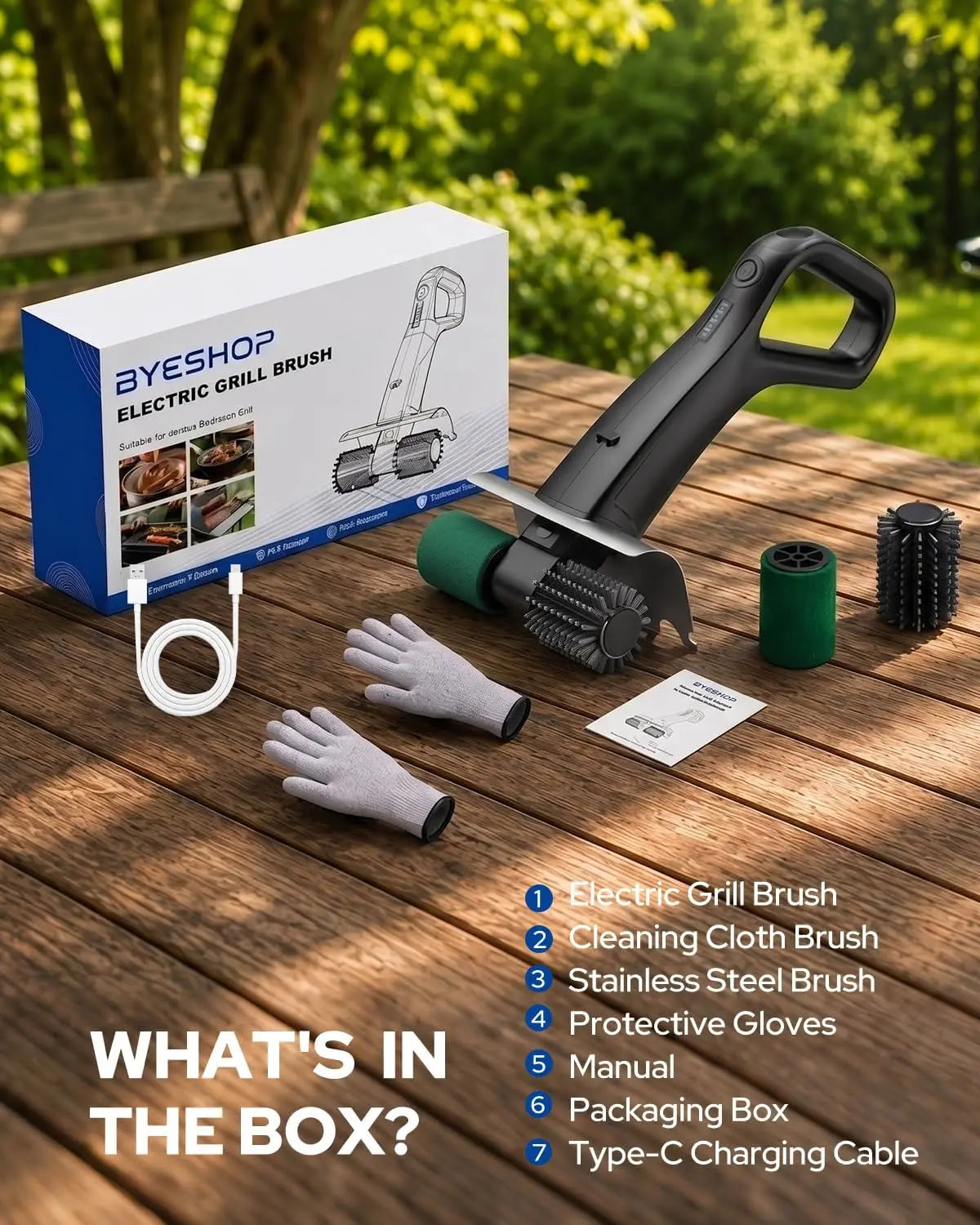 2026 Electric Grill Brush with 2 Brush Heads, 800RPM 25kgf High Torque BBQ Cleaner, 3500mAh Battery, 180 Mins Long Runtime, Extended Handle, Works as Grill Scraper for Tough Grease