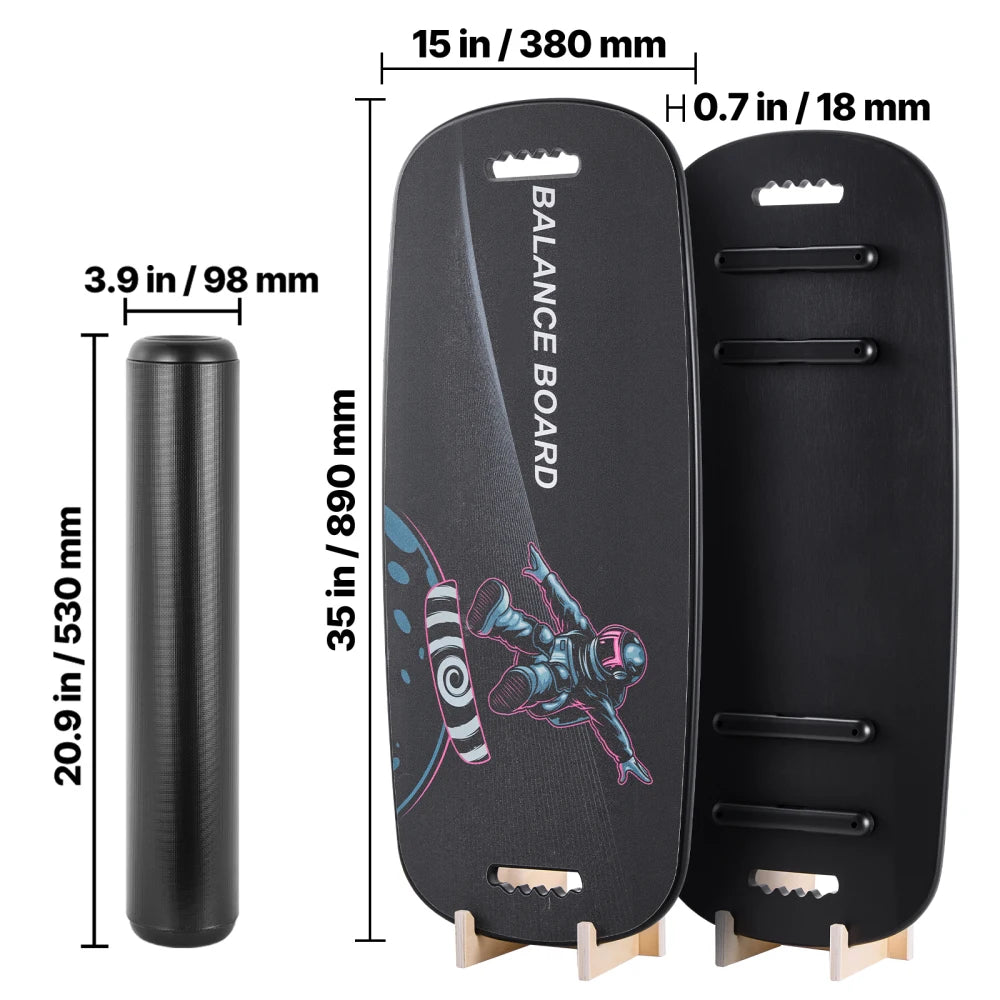 Balance Board Trainer With Roller for Core and Surf Training
