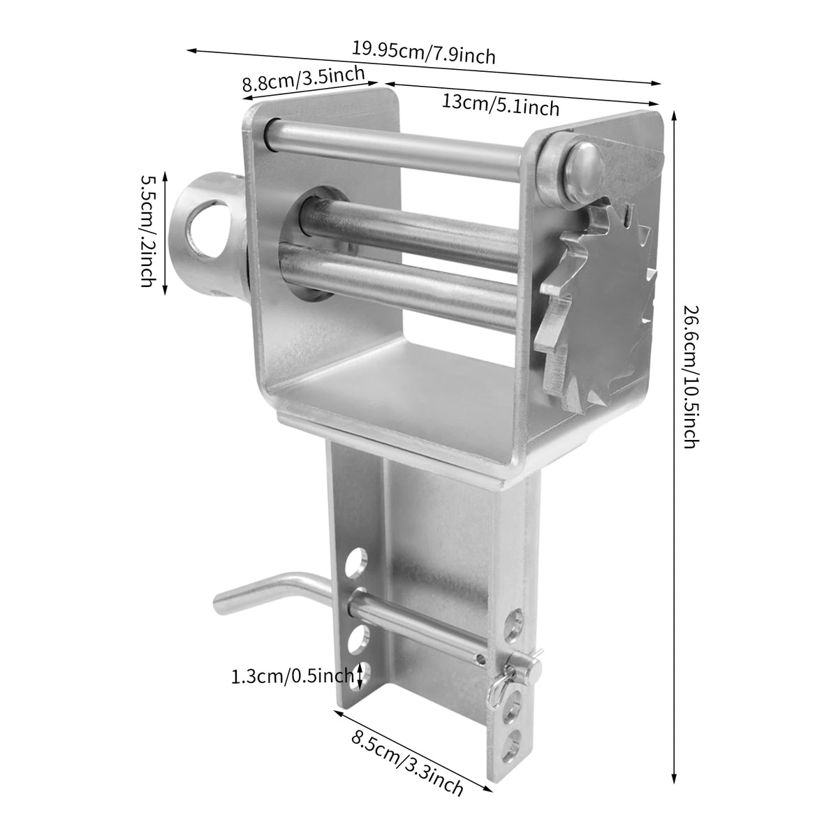 Trailer Stake Pocket Winch Galvanized Carbon Steel Spray Coating Wear Resistant 5400lbs Working Load 16200lbs Breaking Strength Flatbed Truck Ratchet Tie Down Cargo Lashing Pocket Winch For Flatbed Truck Logistics Freight