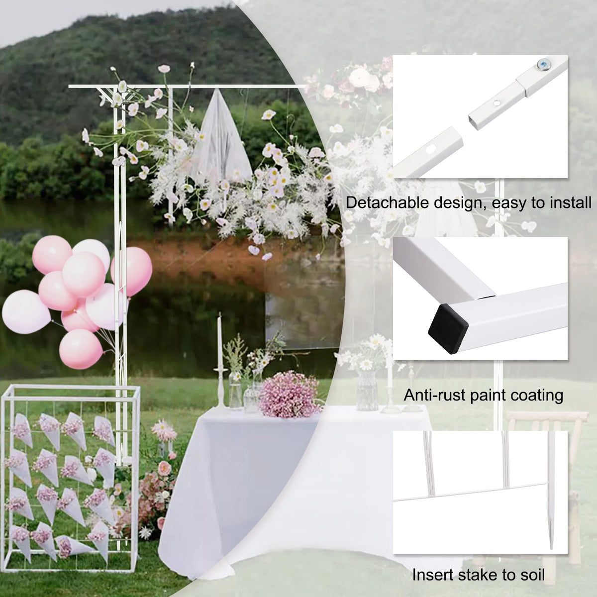 Premium Metal Garden Arch For Patio Outdoor Wedding Decor