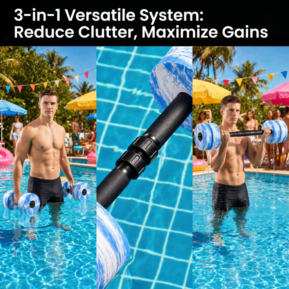 Hapbear Adjustable Aquatic Dumbbells For Pool Exercises