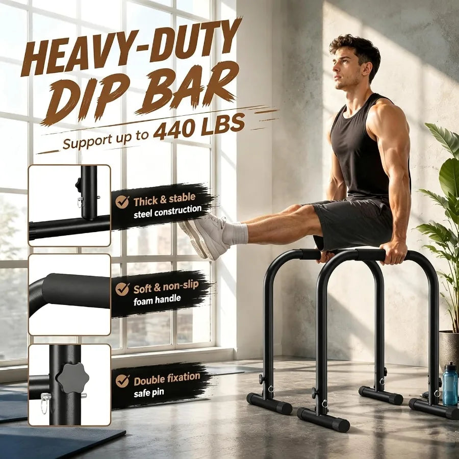 Adjustable Dip Stand Parallel Bars for Home Gym Strength Training