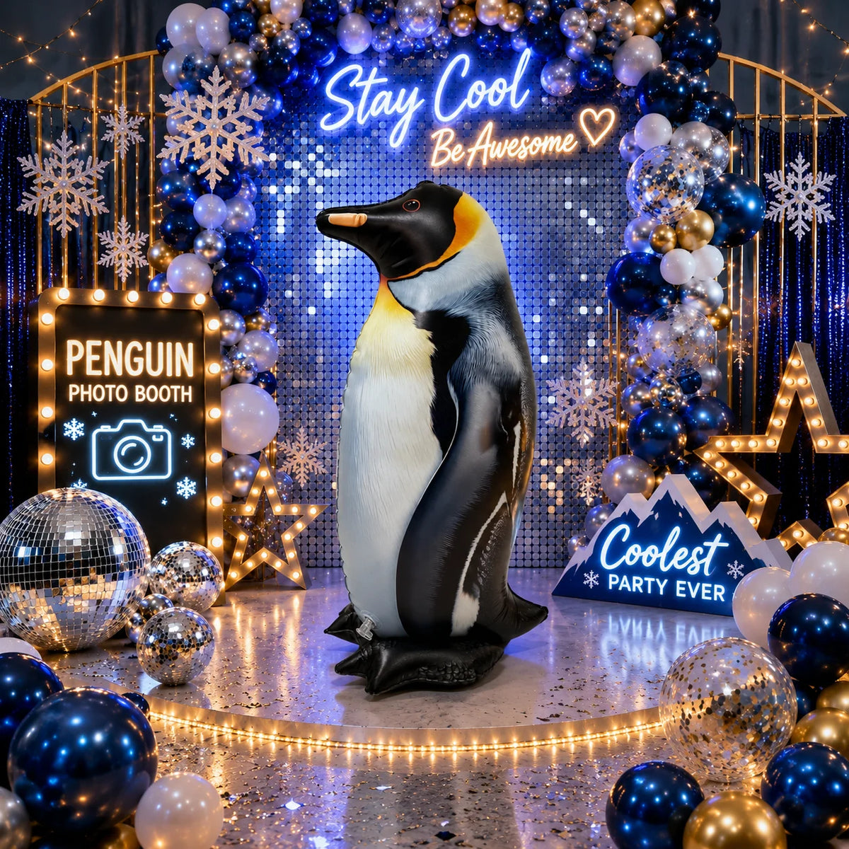 Inflatable Penguin Pool Party Decoration for Outdoor Celebrations