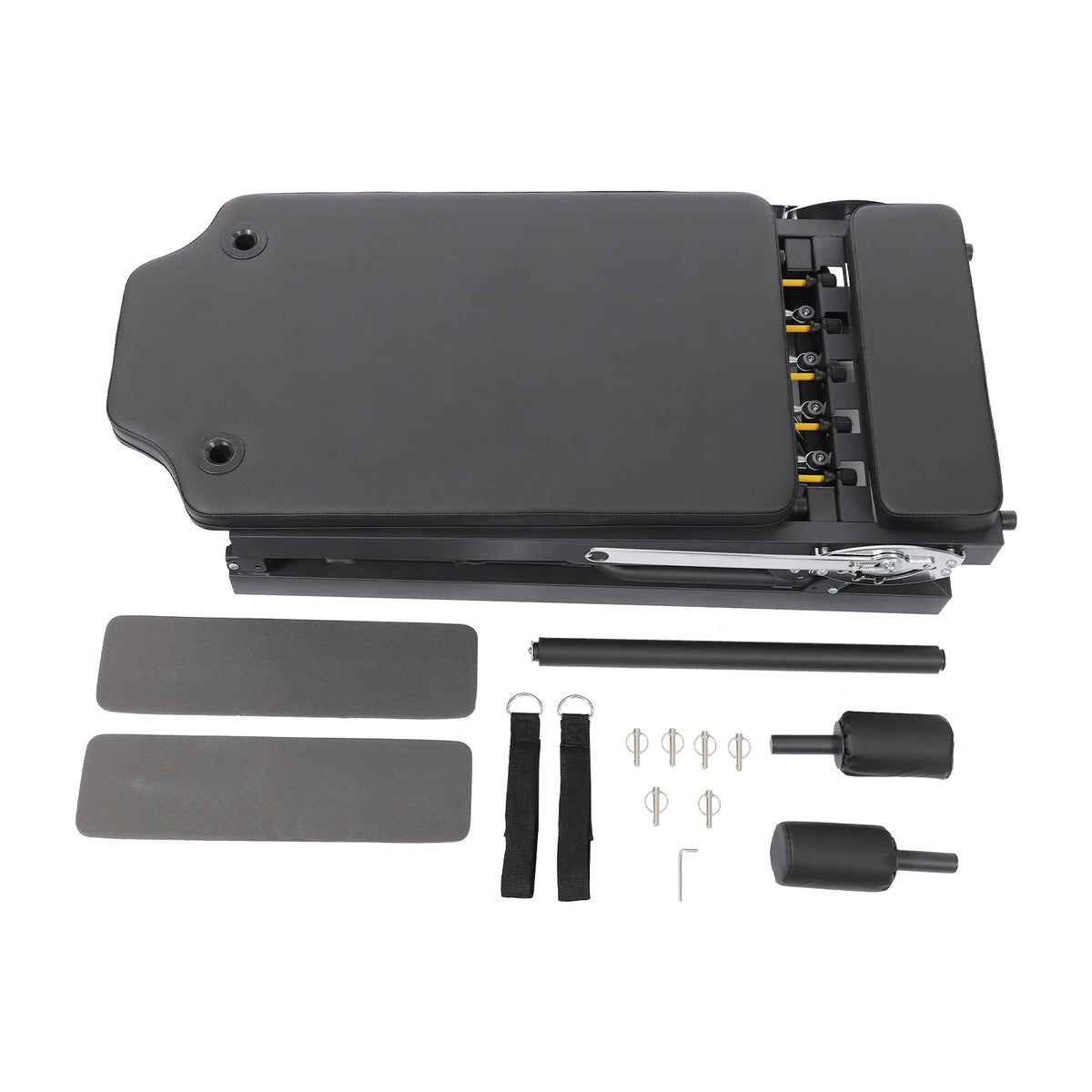Foldable Pilates Reformer Machine for Home and Studio Fitness Workouts
