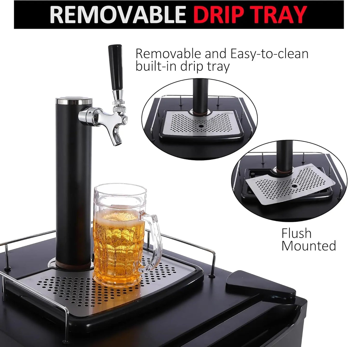 Twister Ck Beer Kegerator Stainless Steel Draft Station With Drip Tray