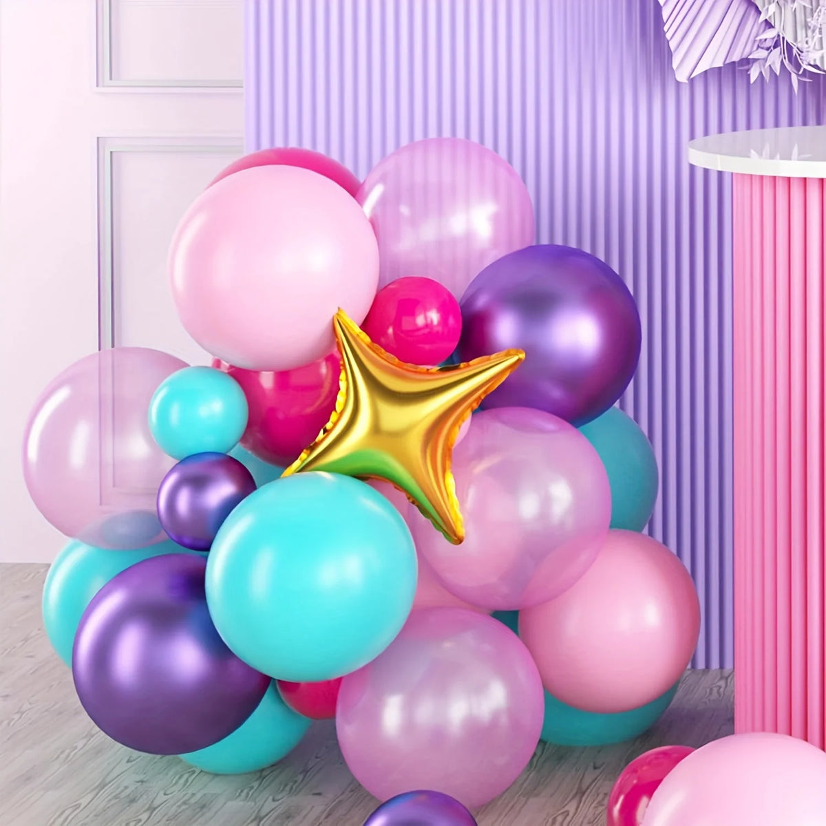 Balloon Arch Kit With Confetti Foil Balloons And Star Accents