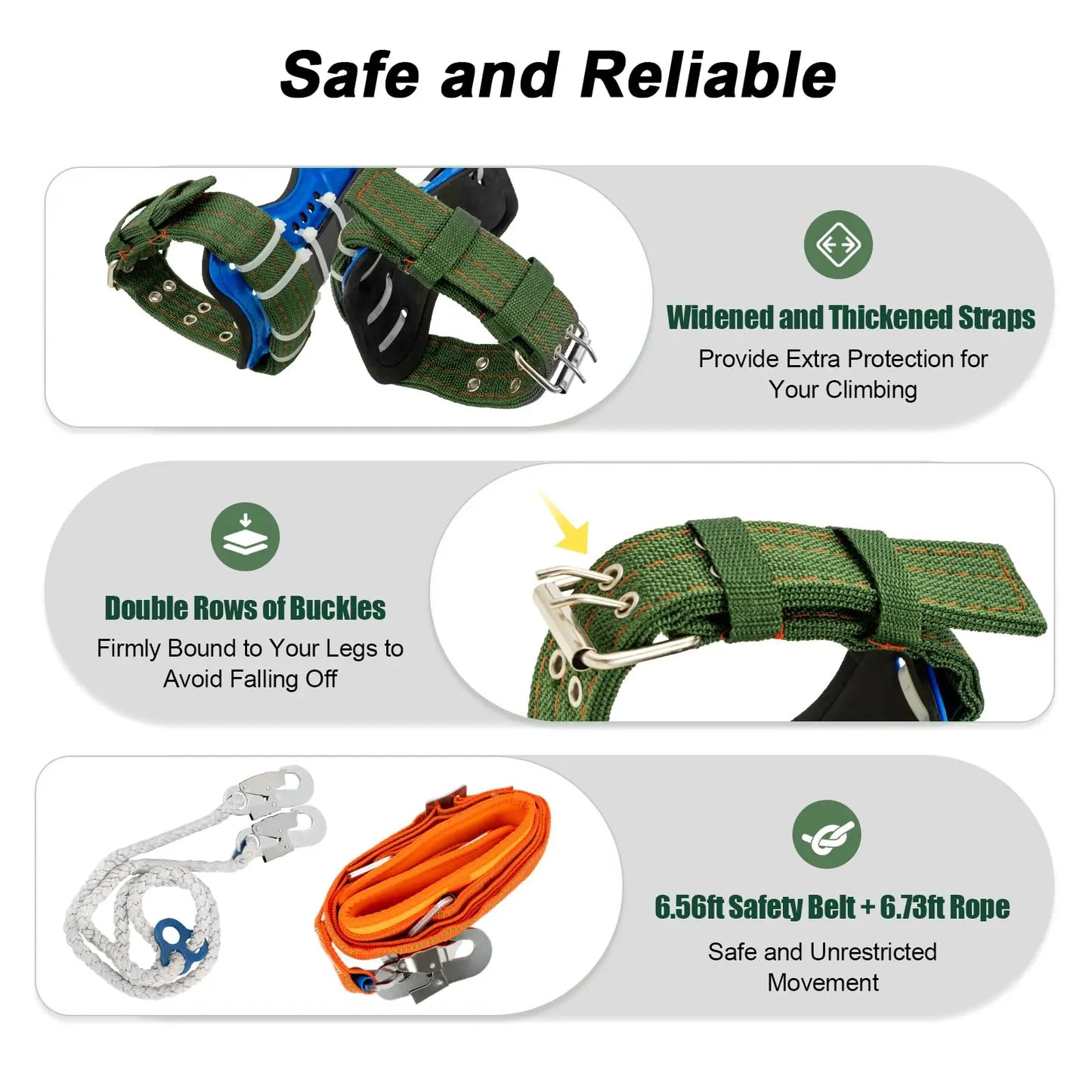 Professional Tree Climbing Tools Kit With Safety Belt And Ropes