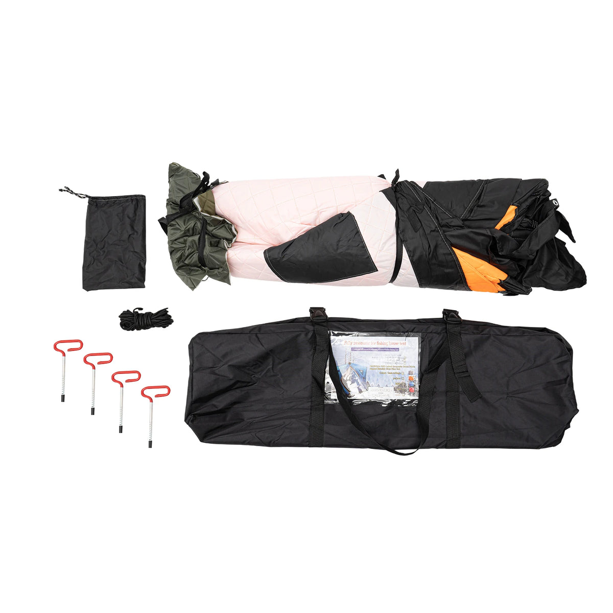 Portable Thermal Ice Fishing Tent With Three Layer Cotton Insulation