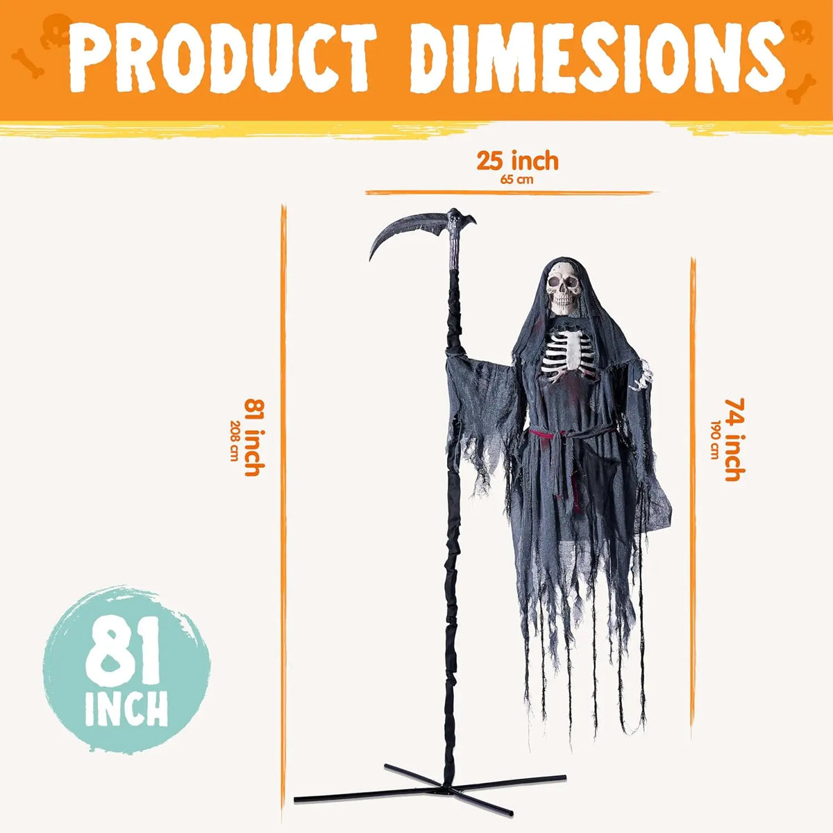 Joyfy Animated Flying Grim Reaper Halloween Garden Decor