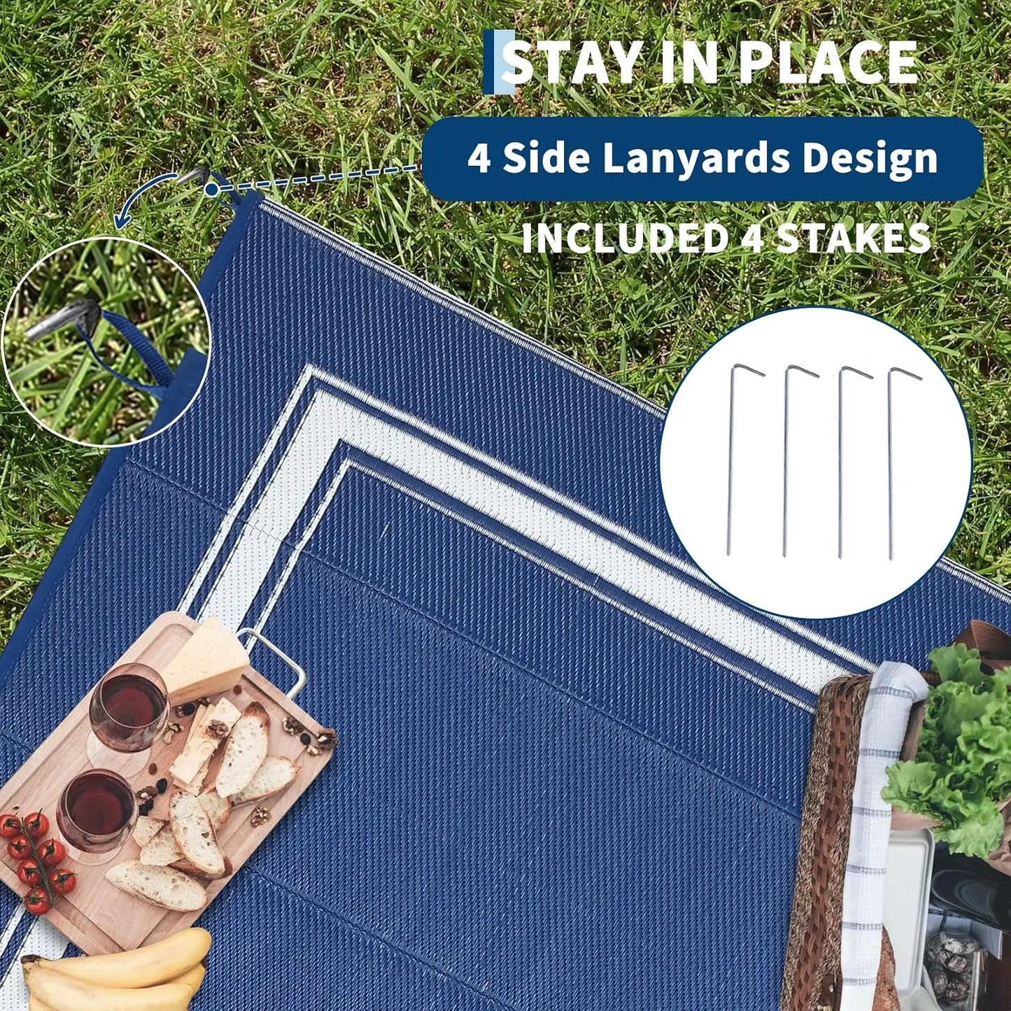 Garvee Soft Waterproof Non Slip Polyester Outdoor Area Rug