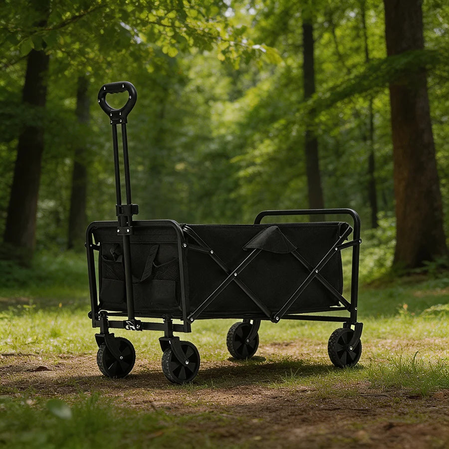 Heavy Duty Large Capacity Folding Wagon Cart Outdoor Utility Camping Beach Wagon Cart Foldable Picnic Folding Trolley