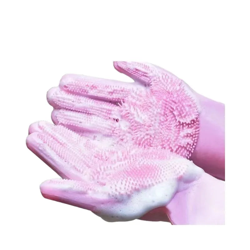 Silicone Pet Bathing Gloves Dog Cat Grooming Scrub Brush