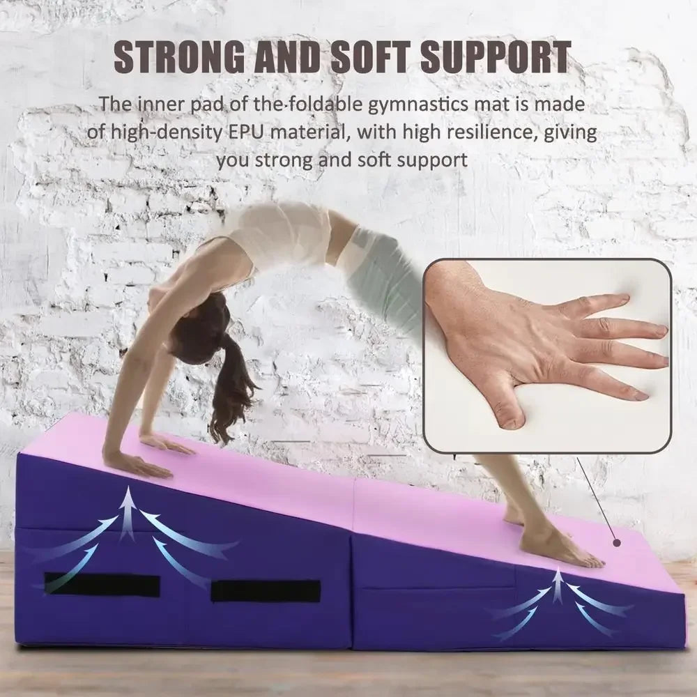 Tumbling Mat With Handles For Gymnastics Yoga And Core Training