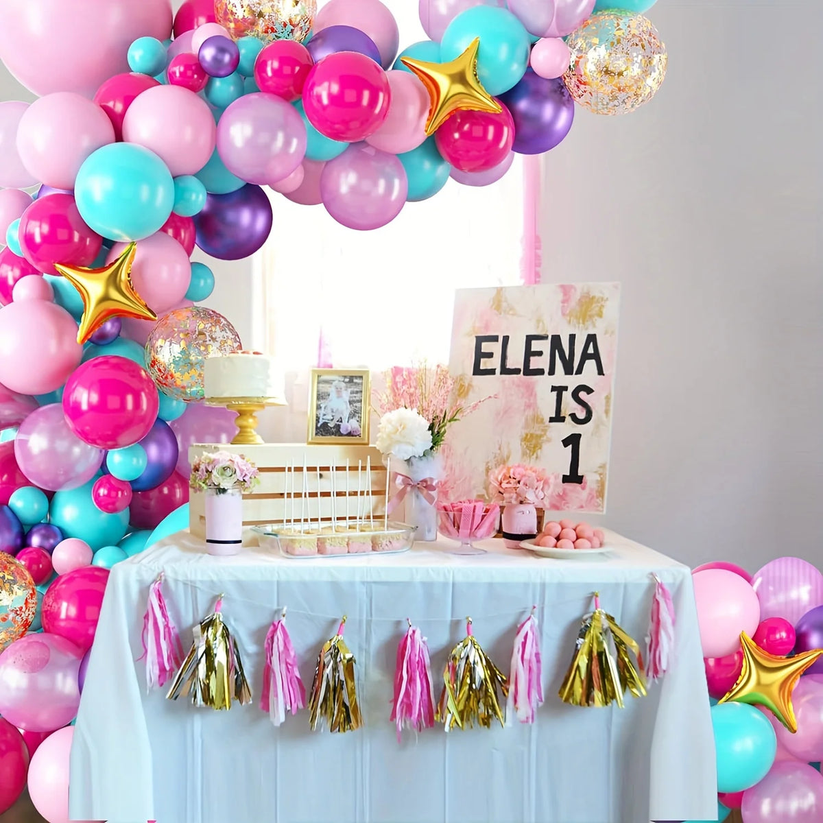 Balloon Arch Kit With Confetti Foil Balloons And Star Accents