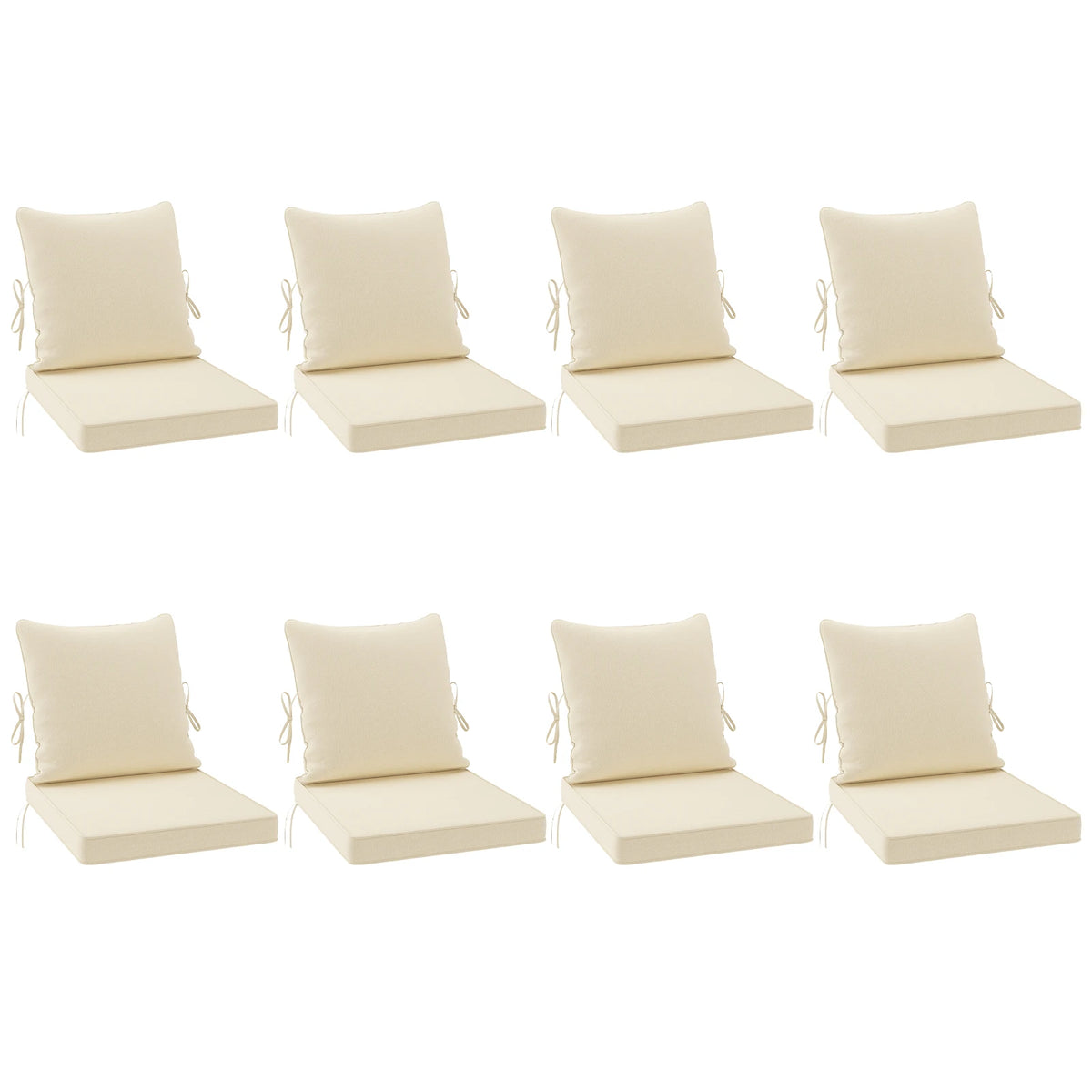 Outdoor Chair Cushions Set of 2, 24"× 24" Outdoor Sofa Replacement Cushions with Removable Cover for Patio Furniture