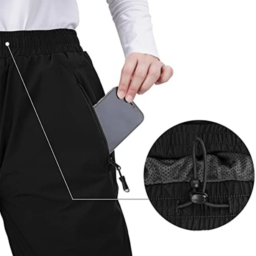 33, 000ft Women's Rain Pants, Lightweight Waterproof Rain Over Pants, Windproof Hiking Pants for Outdoor, Fishing, Rainy Day
