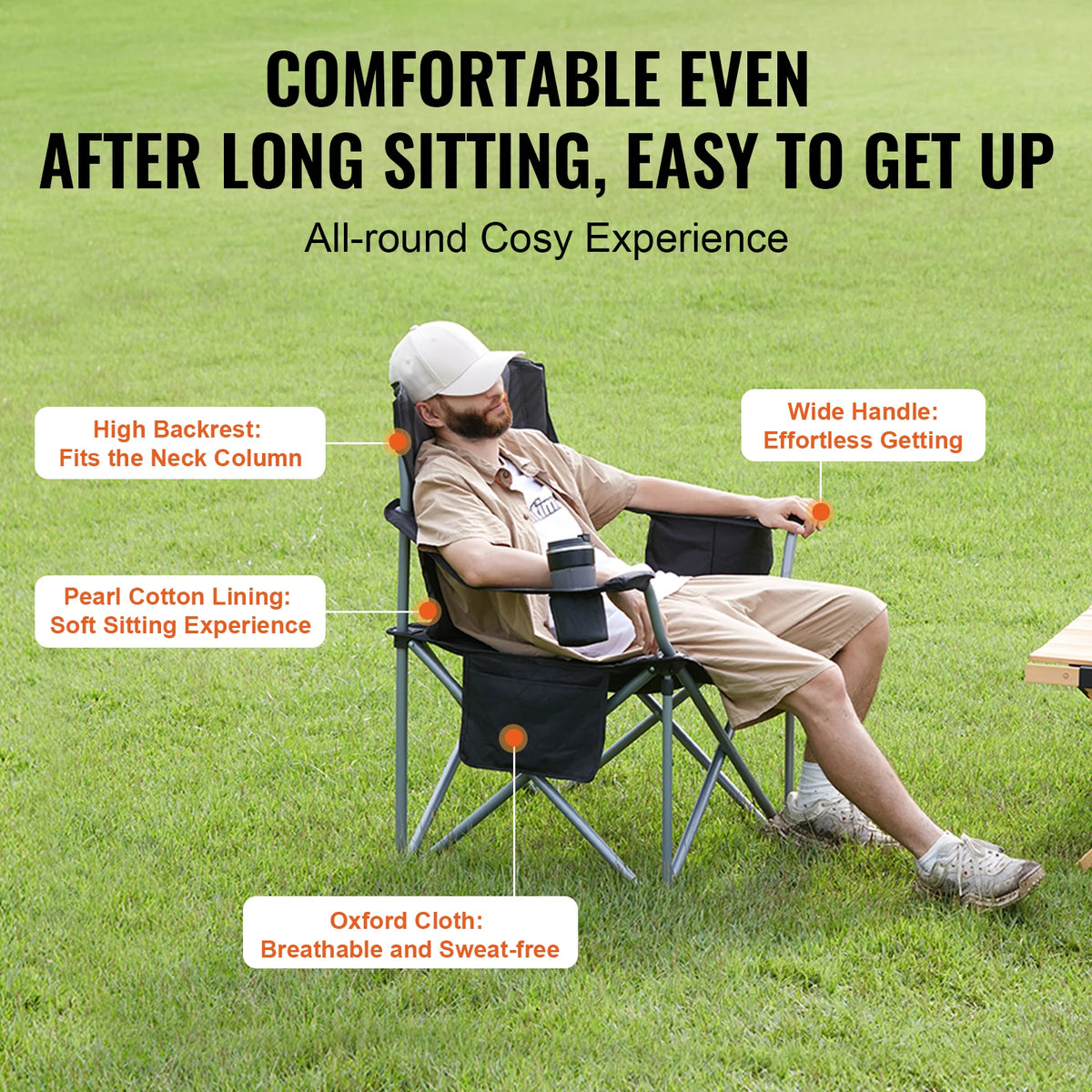 SucceBuy Portable Folding Outdoor Camping Chair for Beach Hiking