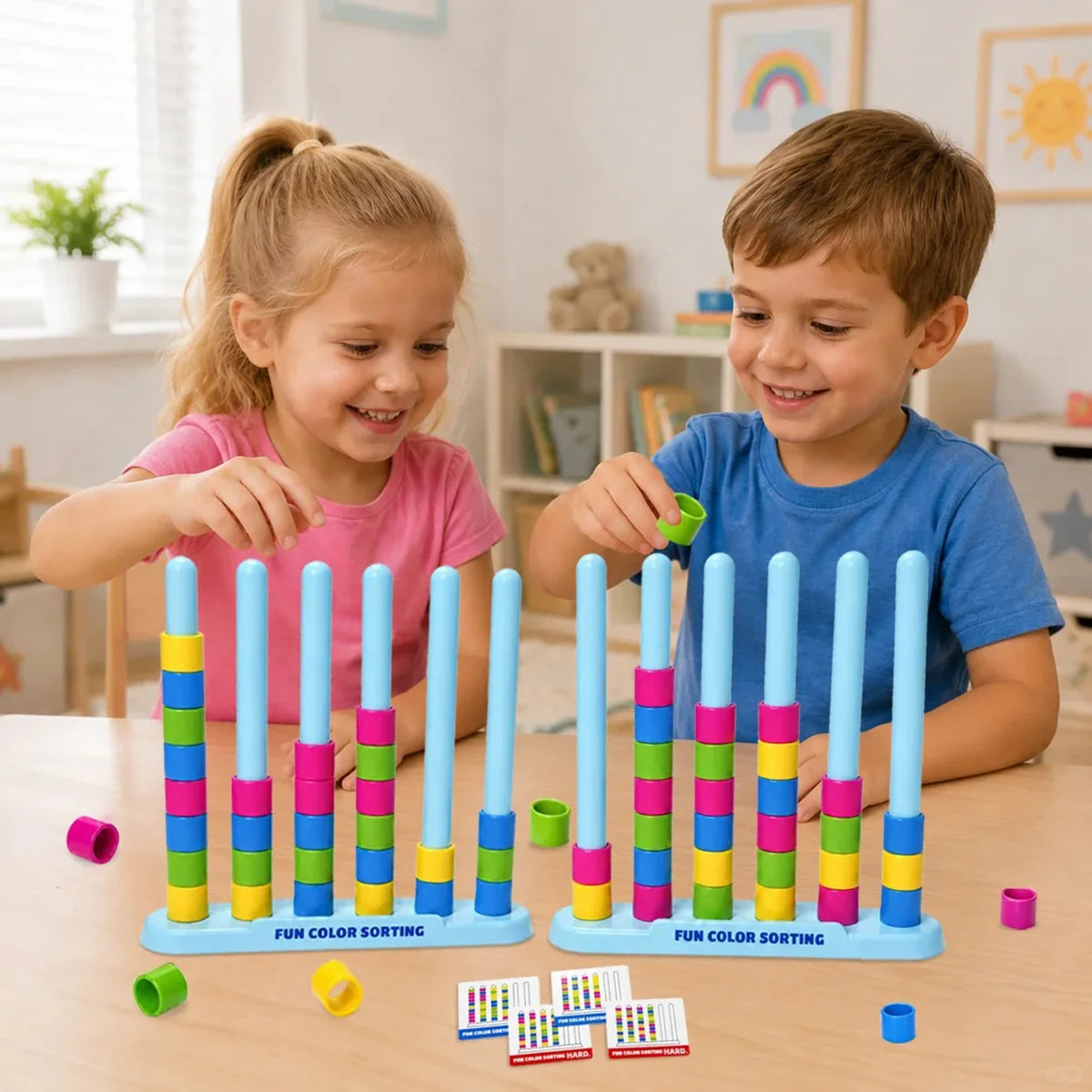 Color Stack Challenge Game Creative Matching Card Puzzle Toy
